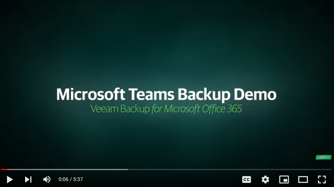 Demostración de backup para Microsoft Teams