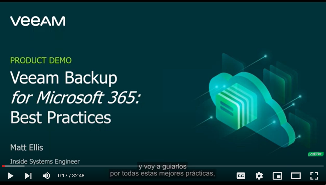 Demostración de la mejores prácticas Backup de Microsoft 365